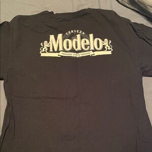 ModelCo Black Tee with Gold Logo